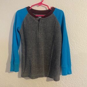 Wonder Nation Gray and Blue Long Sleeve Tee Shirt Boys XS